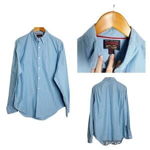 Daniel Cremieux Shirt Mens Size M Blue White Striped Long Sleeve Button Down
